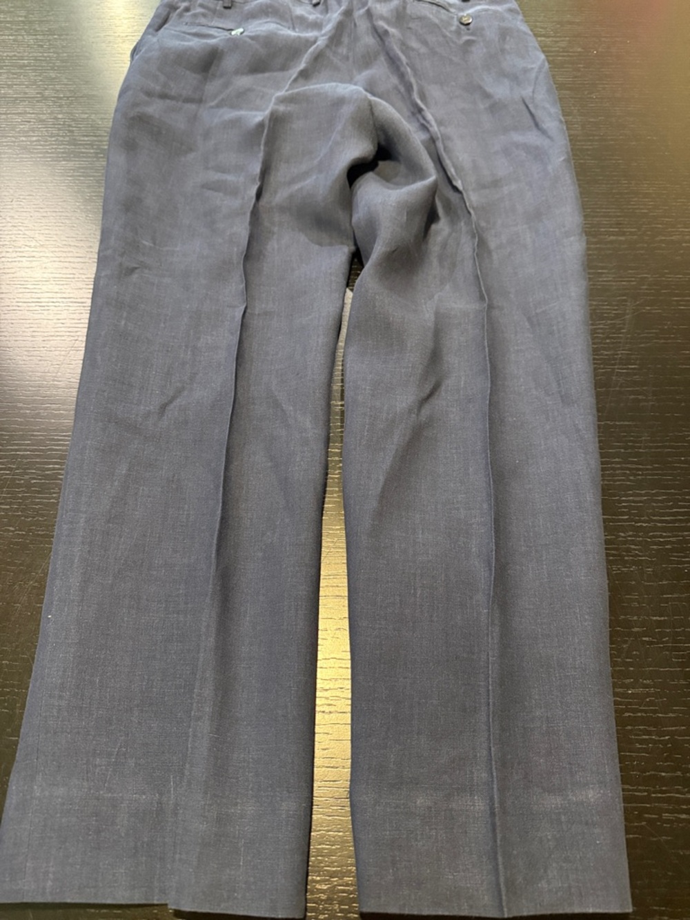 Pal Zileri Navy Linen Dress Trousers Italian 52